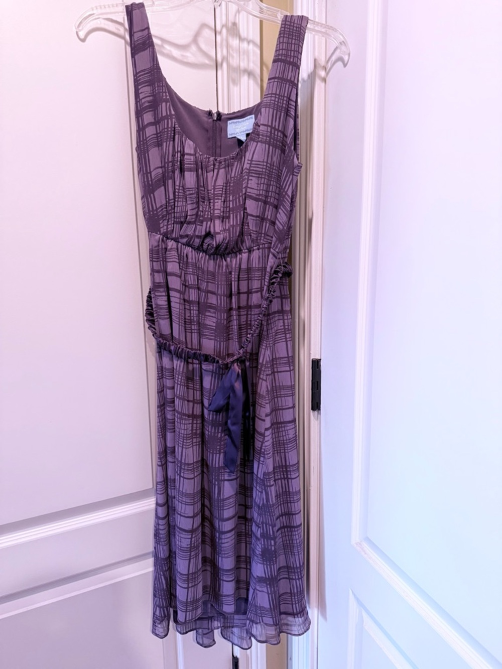 Simply Vera Vera Wang Plum Plaid Sleeveless Dress